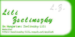 lili zselinszky business card